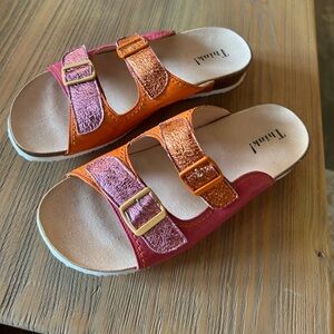 Think! Women's Sandals in Pink and Orange